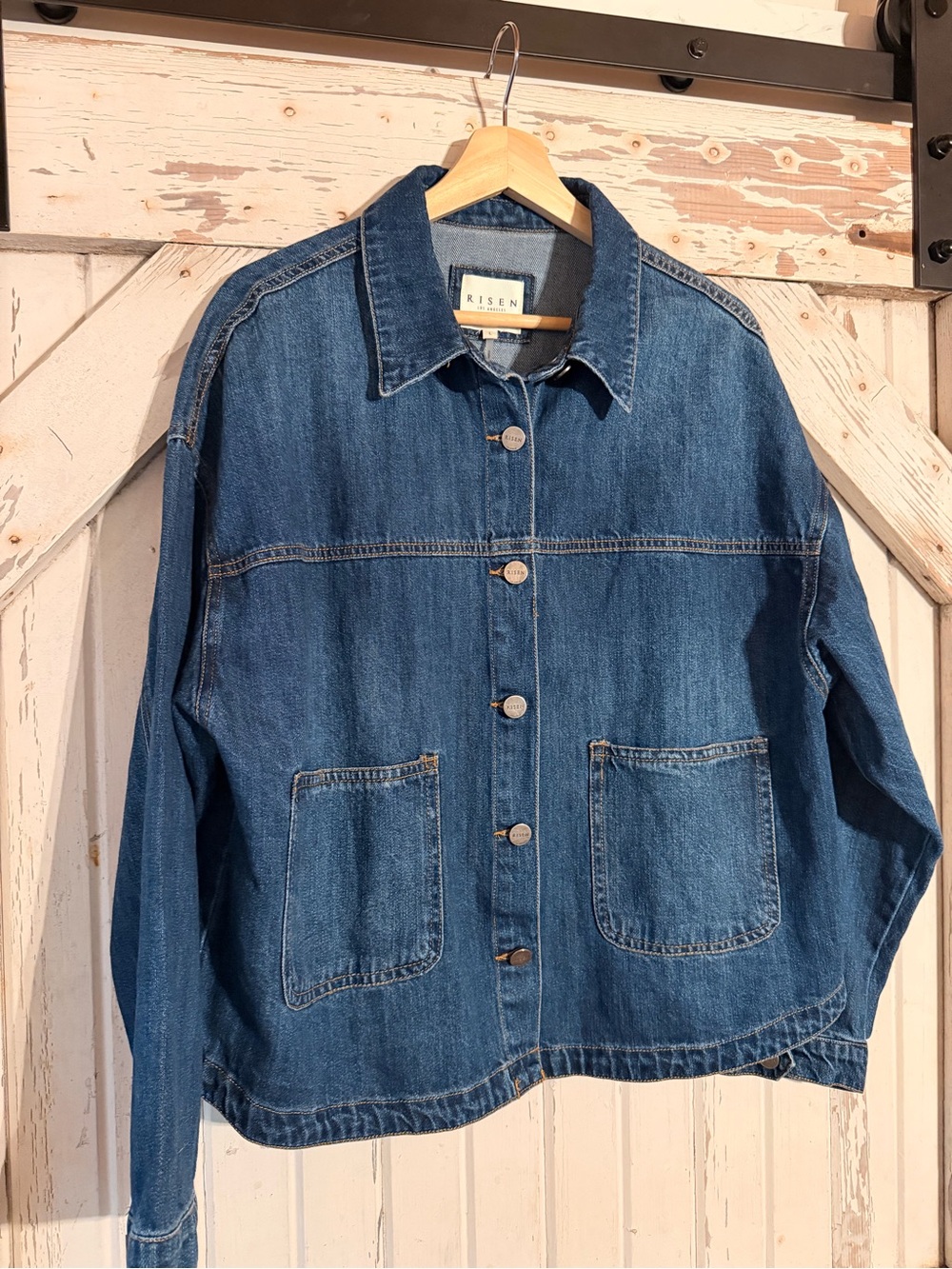 NWOT Risen Denim Jacket in Medium Blue